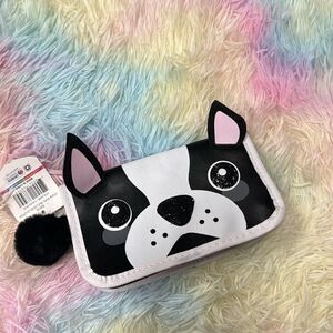 Boston terrier clutch/make up bag